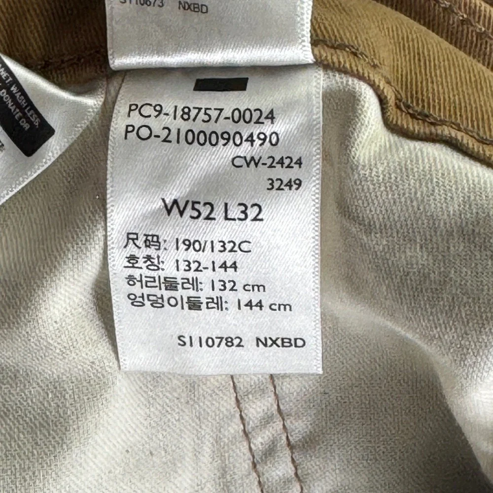 Levis 541 Athletic Taper Pants Mens 52x32 British Khaki Brown Stretch Twill NEW